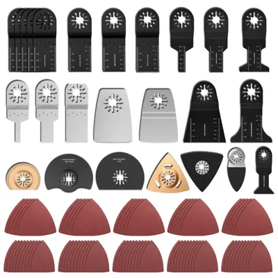 Image de Kit d'accessoires oscillants de 100 pièces pour outil multifonction – comprenant des lames de scie et plus encore