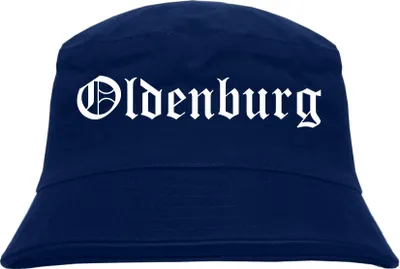Produktbild von Oldenburg Fischerhut - Dunkelblau - Altdeutsch - bedruckt - Bucket Hat Anglerhut Hut L/XL Dunkelblau