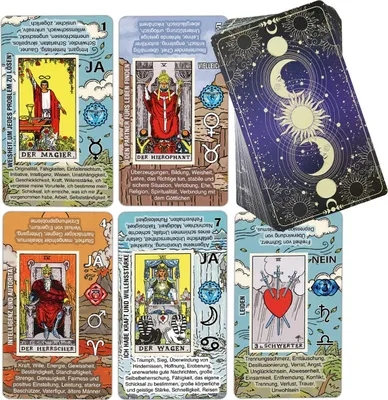 Produktbild von TAROTIKA Tarotkarten Legen Lernen, Tarot-Karten für Anfänger, Kein Handbuch Erforderlich, Einfaches und Schnelles Tarotdeck mit Deutschen Bedeutungen auf Ihnen