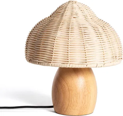 Produktbild von Tischlampe Holz und Rattan Karava Natürlich