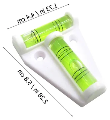 Produktbild von Kleine T-Wasserwaage mit zwei Libellen – Tragbare und präzise Wasserwaage aus Kunststoff für Wohnmobile, Möbel und Camping