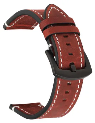 Produktbild von Uhrenarmband in 7 Farben, 20/22 mm, Lederarmband für Smartwatches