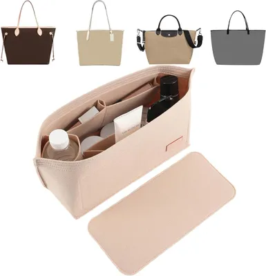 Produktbild von Taschenorganizer L, 2 Stück, Filz, mit Reißverschluss, für große Handtaschen
