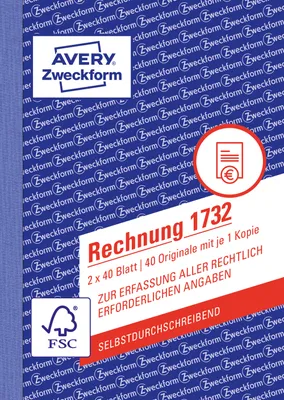 Zdjęcie produktu dla Rechnung A6 Sd 2X40 Blatt