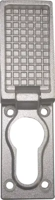 Produktbild von Regenschutzrosette mit Schutzkappe, 27 x 55 x 8 (15)mm, silber eloxiert