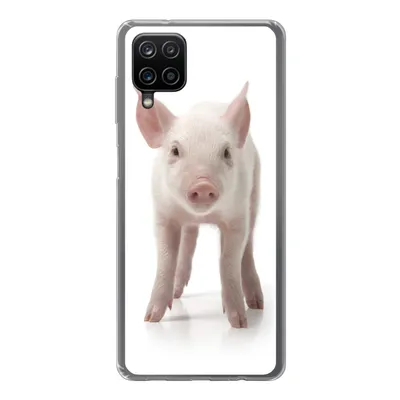 Produktbild von MuchoWow® Handyhülle Schutzhülle Hülle für Samsung Galaxy A12 Schwein - Tiere - Weiß Silikon Softcase Handy Hülle - Bild
