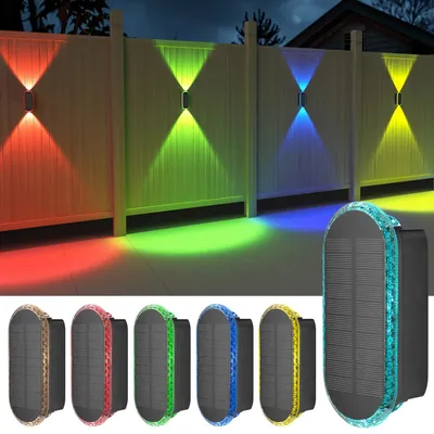 Produktbild von ELLASAY RGB Solar Wandleuchte Aussen Up und Down, IP65 Wasserdicht 6 Stück