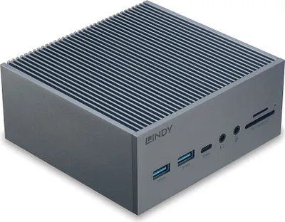 Produktbild von Lindy 43351, Andocken, USB 3.2 Gen 1 (3.1 Gen 1) Type-C, 10,100,1000 Mbit/s, Grau, MicroSD (TransFlash), SD, 3840 x 2160 Pixel
