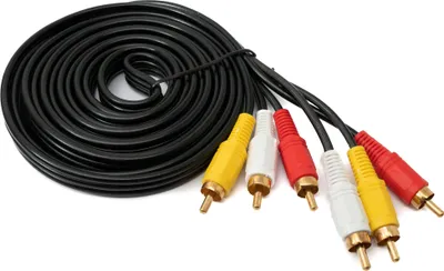 Produktbild von SYSTEM-S Cinch 3 RCA Kabel 3 m Stecker zu Stecker Stereo & Composite AV Schwarz