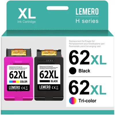 Zdjęcie produktu dla Zestaw wkładów atramentowych 62XL do drukarek HP (2 sztuki)