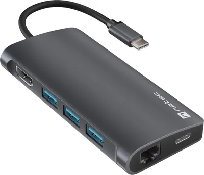 Image de Natec Fowler 2 V2 Station d'accueil USB Multiport USB-C -> HUB USB 3.0 3x, Hdmi 4k, USB-C, RJ45, SD, Micro SD