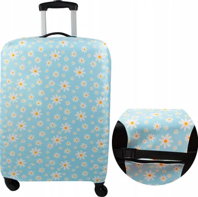 Immagine prodotto di Copri valigia Sillar taglia L, blu con motivo floreale – Copri valigia da viaggio 67–73 cm