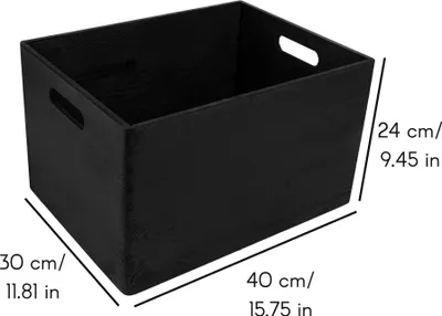 Produktbild von Creative Deco XXL Große Schwarz Holzkiste Obstkiste Korb Weihnachten - 40x30x24cm
