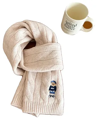 Produktbild von Wollschal, Dicke Kabelstrick, Unisex-Design, 4 beige, 160X20CM-g