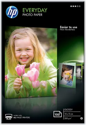 Produktbild von HP Everyday Glossy 100/10x15, 100 x 150 mm, 20 - 80, 15 - 30 °C, 5 - 30 °C, 165.1 x 102.6 x 17.5 mm, 330 g