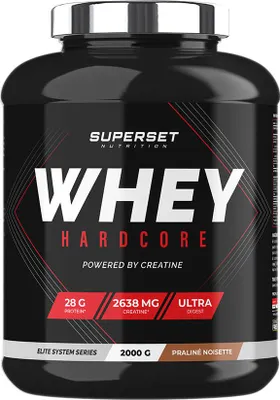 Image de Whey protéine - Superset Nutrition - WHEY HARDCORE (2kg) - Saveur Praliné Noisette
