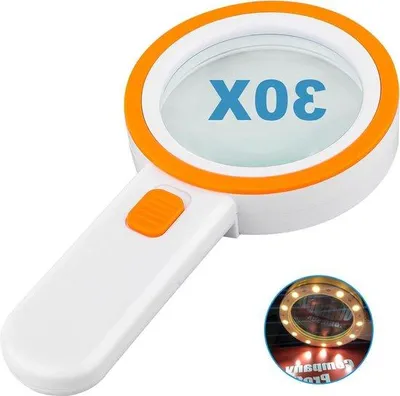 Immagine prodotto di Lente d'ingrandimento portatile a LED 12x con doppia lente per anziani