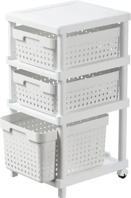 Obrázek produktu pro NHG 60270802 NHG Shelf SEOUL se 3 policemi, včetně úložných boxů