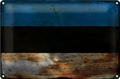 Produktbild von Blechschild Flagge Estland 18x12cm Flag of Estonia Rost