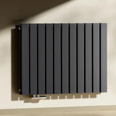 Produktbild von Heilmetz Wandheizkörper Anthrazit 63x85 cm, 1136W Doppellagig Flachheizkörper mit 50mm Mittelanschluss, Horizontal Ohne heizstab