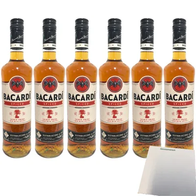 Produktbild von Bacardi Spiced 35% 6er Pack (6x700ml Flasche) + usy Block
