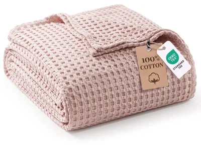 Productafbeelding van Zomerdeken Beddensprei Plaid - Katoen - Licht en ademend - Wafelpatroon