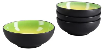 4-teiliges Smoothie-Bowl-Set, Steinzeug, Ø 16,5 cm, 400 ml, grün