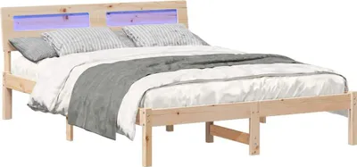 Produktbild von Bettrahmen mit Kopfteil Braun 120 x 200 cm Massives Kiefernholz