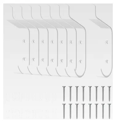 Produktbild von 8 Stück Garderobenhaken Wand Weiß Hakenleiste für Schlafzimmer, Bad und Küche