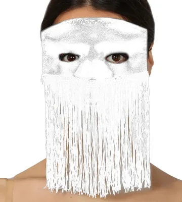 Produktbild von Maske Domino Seide Quaste Weiss "Extra"