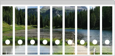 Produktbild von Wallario Ordnerrücken Sticker, selbstklebend für breite Ordner, 9 Stück, Motiv See in Berglandschaft