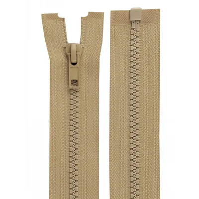 1 Reißverschluss Profil 5mm 55 cm teilbar beige