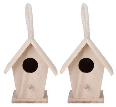 Vogelhaus aus Holz, 2 Stück, Nistkasten für Garten, Terrasse