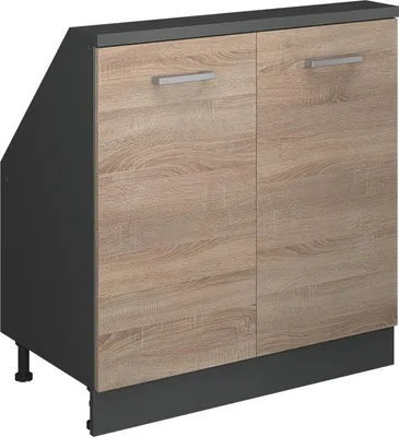 Obrázek produktu pro Kuchyňská skříňka pod šikmou střechu Vicco R-Line Sonoma 80 cm se 2 dvířky, Model 58063