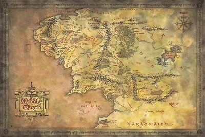 Produktbild von Poster  Der Herr der Ringe , Karte von Mittelerde