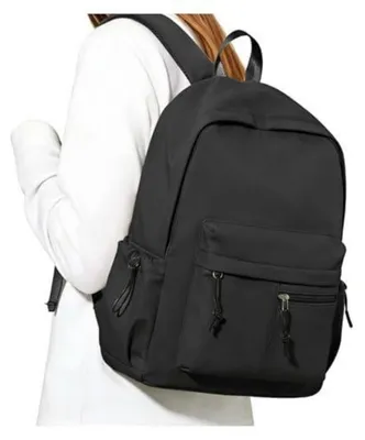 Image de Sac à dos pour adolescents, filles et garçons, léger, imperméable, compartiment pour ordinateur portable 14 pouces, noir, 43x32x14 cm
