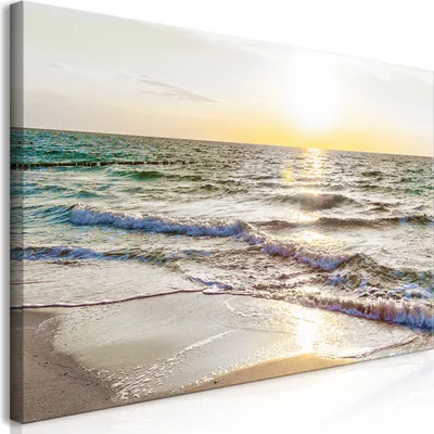 Produktbild von Wandbild Mega XXXL Meer Strand 250x125 cm Einteiliger XXL-Format Kunstdruck zur Selbstmontage Leinwandbilder moderne Bilder DIY Wanddekoration Wohnung Deko Sonnenuntergang c-B-0389-ak-f