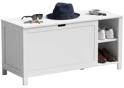 Produktbild von HOMCOM Schuhbank mit verstellbarem Einlegeboden, Weiß