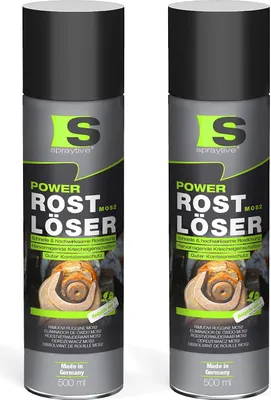Produktbild von Spraytive 2 x 500ml Power Rostlöser MoS₂ – Kriechöl mit Festschmierstoff – Rostentferner, hochkriechend & korrosionsschützend
