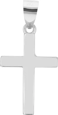 Produktbild von Kreuz Basic-Anhänger aus 925er Echt Silber, goldfarben oder silberfarben rhodiniert