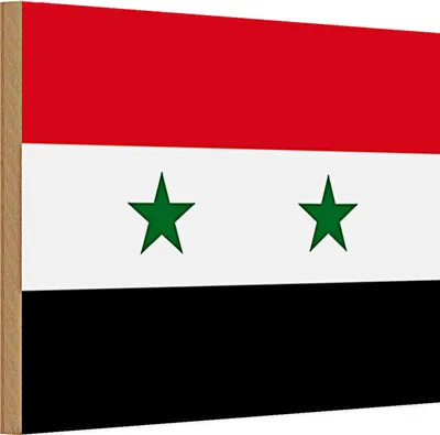 Produktbild von Holzschild Flagge Syrien 30x20cm Flag of Syria