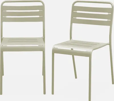 Produktbild von sweeek - 2er-Set Gartenstühle aus Stahl  - Beige