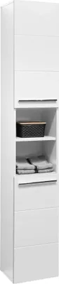 Produktbild von Badezimmer Hochschrank Badmöbel VAIL Weiß Hochglanz