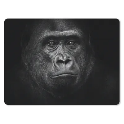 Produktbild von MuchoWow® Mauspad Mousepad Gorilla - Schwarz - Weiß - Tiere - Porträt 23x19 cm - Mousepads - Maus Mat - Pad - Mausunterlage - Schreibtischunterlage - Mauspad