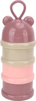 Produktbild von 3 Schichten Babymilchpulver Formel Spender abnehmbar tragbare stapelbare Rotation Snack Aufbewahrungsbehälter hellrosa
