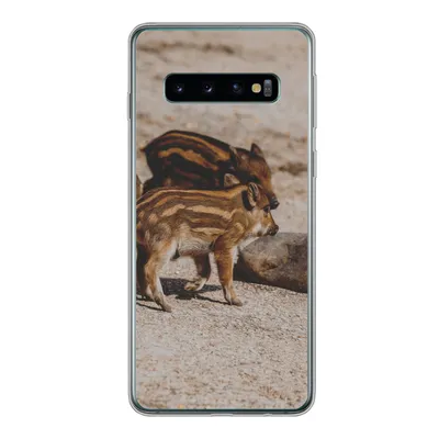Produktbild von MuchoWow® Handyhülle Schutzhülle Hülle für Samsung Galaxy S10 Baby - Wildschweine - Wild Silikon Softcase Handy Hülle - Handytasche