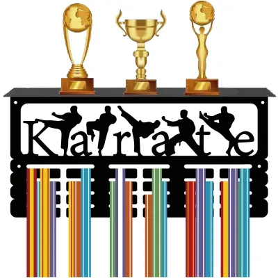 Image de Elzusha - Support de présentation pour médailles avec étagère, idéal pour les trophées et médailles sportives