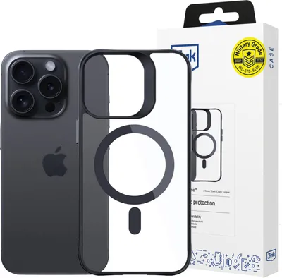 Image de 3mk Housse Satin Armor MagCase Cover pour Apple iPhone 15 Pro Max transparent Backcover compatible avec MagSafe
