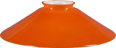 Produktbild von Schusterschirm Ø200mm Orange Lampenschirm rund m. Kragen Ersatzglas Lampenglas Vestaschirm Opalglas