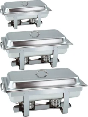Immagine prodotto di 3 pezzi Chafing dish 6331 incl. contenitore GN 1/1 65mm